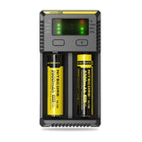 The new Nitecore Intellicharger i2 is an upgrade of the original i2 featuring enhanced compatibility, efficiency, and intelligence. With two slots compatible with most types of rechargeable batteries