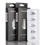 The Smok Nord range has six coil options. 0.6Ω DC (Dual Coil), 0.6Ω mesh DL, 0.8Ω mesh MTL,  0.8Ω DC (Dual Coil) MTL, 1.4Ω MTL and 1.4Ω Ceramic.