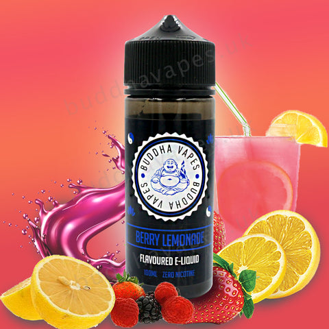 Berry Lemonade e-Liquid by Buddha Vapes is a subtle lemonade schweppes with fresh berries.  Primary Flavours: Mixed berries, Lemonade.  VG/PG: 80/20  Size: 100ml + 2x10ml bottles of 18mg Nic Shots included with each bottle you order.  Country: UK  Please Note: This e-liquid is provided in a 120ml bottle with 100ml of e-liquid, allowing you to add 2x10ml of 18mg Nicotine Shots (if required) to make it 3mg.