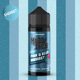 Pink & Blue Sherbet E-liquid by Messy Juice Sherbet Series is packed with juicy pink & blue raspberries and blueberry bursting with sweet sherbet freshness with a hint of lemon, this amazing combination hits all the right notes.
