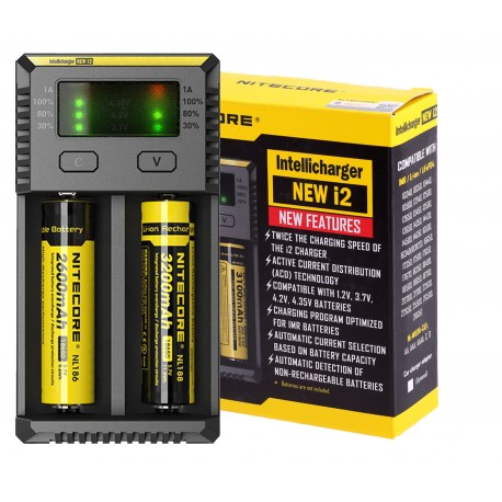 The new Nitecore Intellicharger i2 is an upgrade of the original i2 featuring enhanced compatibility, efficiency, and intelligence. With two slots compatible with most types of rechargeable batteries